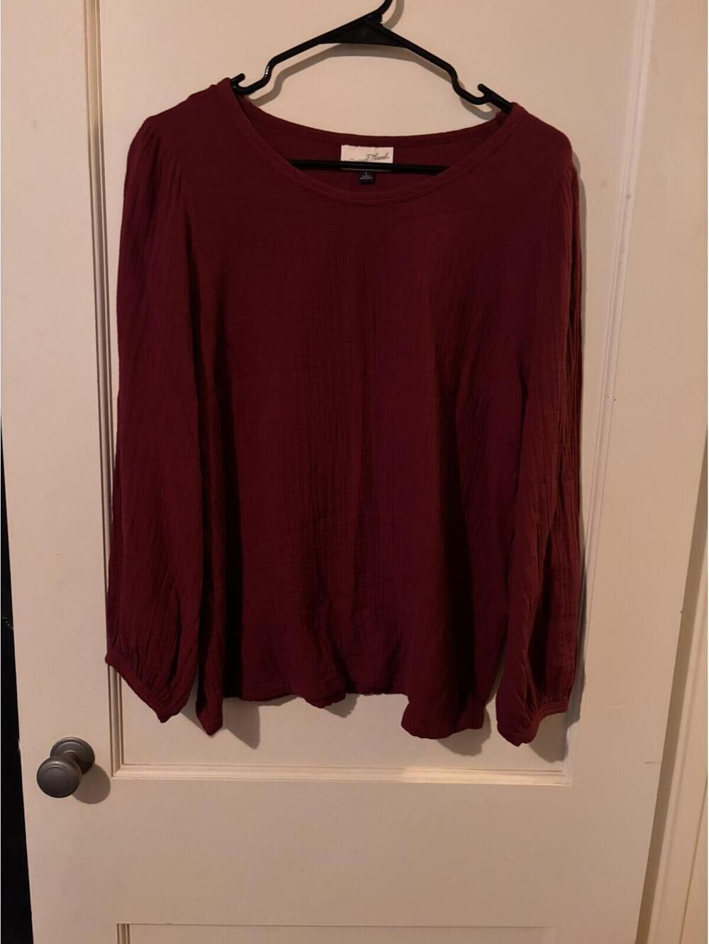 Universal Thread Burgundy Long Sleeve Top Size L
